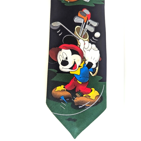 Mickey Mouse Golfer Necktie Tie MICKEY UNLIMITED Disney Golf Gift Pluto Goofy - Picture 2 of 11